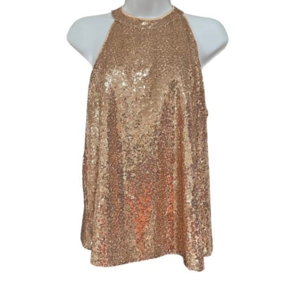 She + Sky‎ Medium Sequin Tank Rose Gold Dressy